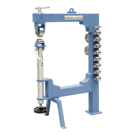 Bernardo Ruota Inglese RSM 830 con 9 rulli inferiori, 3 superiori e meccanismo a sgancio rapido, ideale per restauro auto e lavorazioni lamiera.