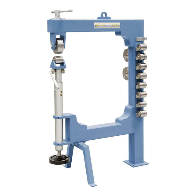 Bernardo Ruota Inglese RSM 830 con 9 rulli inferiori, 3 superiori e meccanismo a sgancio rapido, ideale per restauro auto e lavorazioni lamiera.