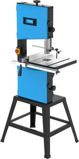 Sega a nastro Güde GBS 300 con piano inclinabile in alluminio, motore da 750 W e doppia velocità, ideale per legno e metalli leggeri.