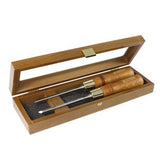 Set di scalpelli obliqui in scatola di legno