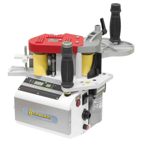 Set bordatrice DR 500 S con batteria integrata, fresatrice elettrica, tagliabordi e sistema fissaggio a vuoto per lavorazioni professionali.