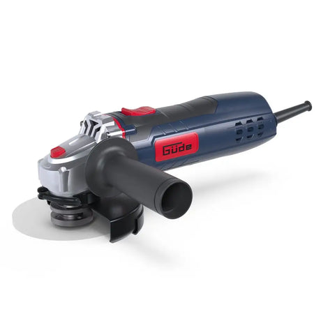 Smerigliatrice angolare Guede WS 125-900 da 900 W, corpo in metallo, calotta regolabile senza utensili e impugnatura softgrip per lavori di taglio e levigatura.