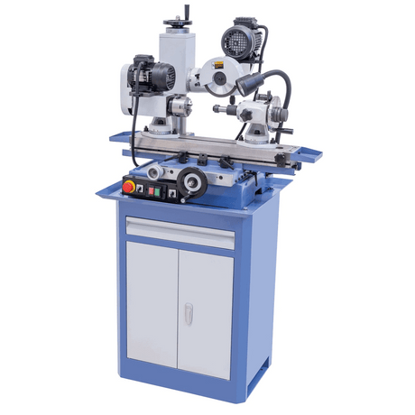 Bernardo Smerigliatrice universale UWS 350 con piano inclinabile, testa regolabile, unità con mandrino a 3 griffe e dotazione completa di accessori.