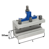 Interchangeable holder with a prismatic insert diam. 30 x 100 mm for dimensions E