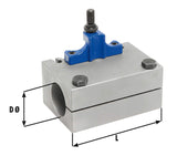 Interchangeable holder with a prismatic insert diam. 63 x 180 mm for dimensions D