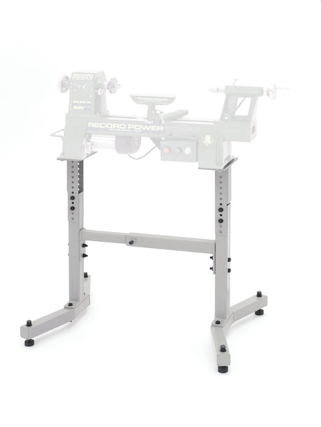 Supporto regolabile in altezza DML305/A per torni Record Power DML, ideale per migliorare stabilità ed ergonomia.