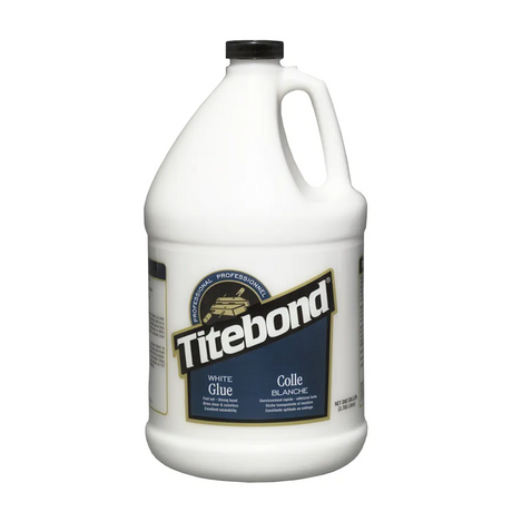 Flacone da 3,78 L di Titebond White Glue, colla bianca per legno con elevata aderenza iniziale, resistente all’acqua D4 e facile da pulire con acqua.