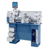 Tornio Bernardo Profi 700 BQV con distanza tra le punte di 700 mm e visualizzatore digitale a 2 assi, ideale per lavorazioni di precisione su metalli.