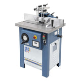 Toupie da banco professionale con struttura in ghisa, velocità variabile e mandrino intercambiabile per la lavorazione del legno.