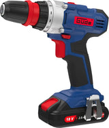 Avvitatore Guede BS 18-201-30K II 18V E³ con batteria da 2Ah, caricabatterie rapido 3A e set accessori in valigetta rigida.