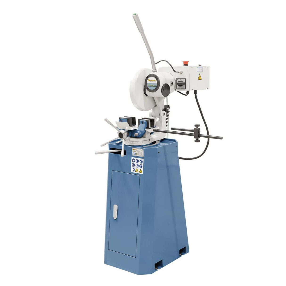 Troncatrice per metallo Bernardo CS 250 eco con lama Ø 250 mm, morsa autocentrante e dispositivo refrigerante.