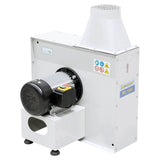 Ventilatore centrifugo Bernardo RV 1500 400 V, con girante bilanciata in acciaio e struttura verniciata a polvere, ideale per aspirazione di trucioli e polveri industriali.