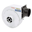 Ventilatore centrifugo Bernardo RV 203 da 870 m³/h con girante radiale bilanciata, corpo in acciaio verniciato a polvere e staffa per montaggio a parete o soffitto.