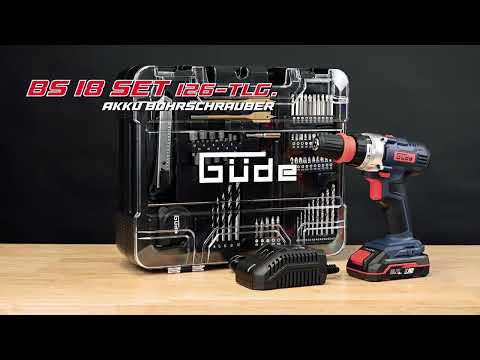 Trapano avvitatore Guede BS 18 Set 126 pz – 18V con batteria e accessori