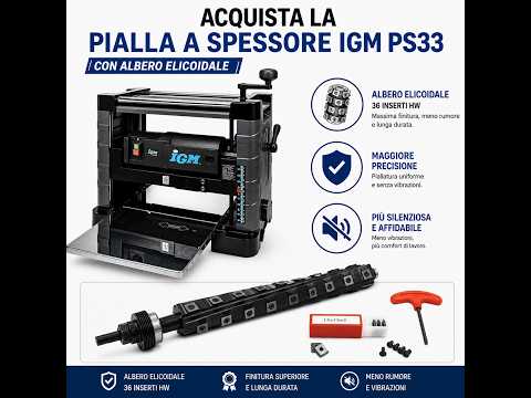 Pialla a spessore portatile IGM PS33 – testata a spirale 36 inserti HW